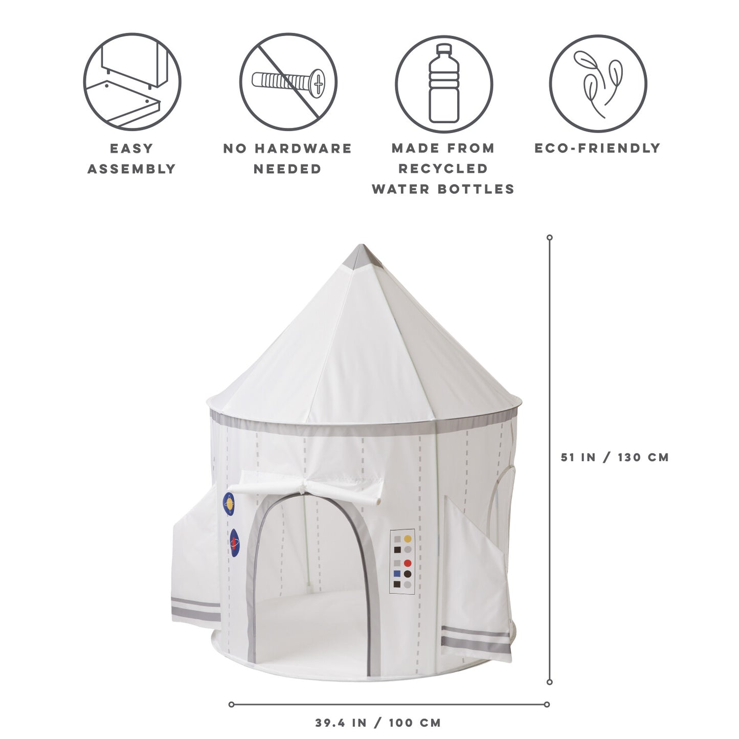 white spaceship play tent