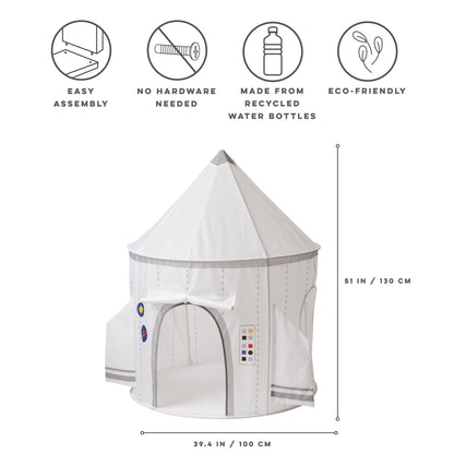 white spaceship play tent