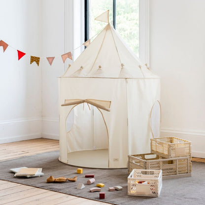 beige recycled fabric play tent