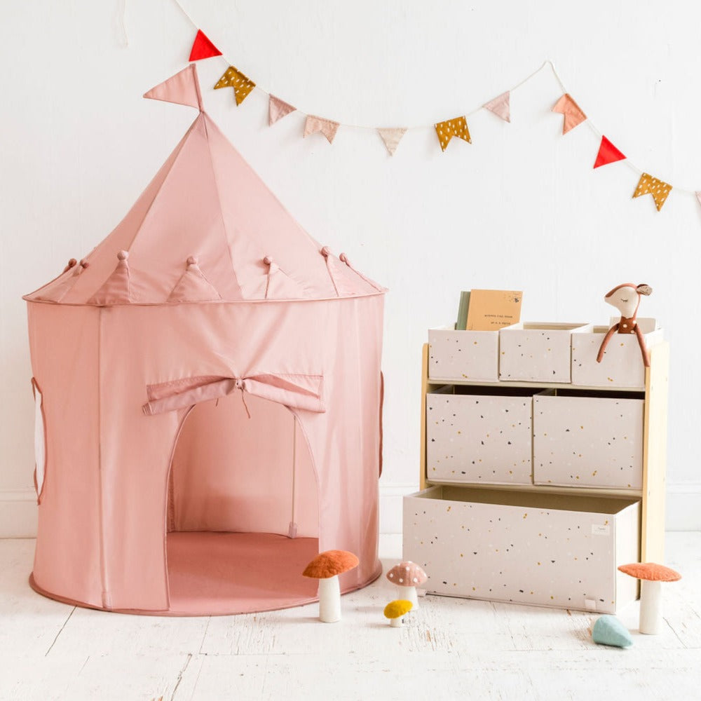 pink recycled fabric play tent