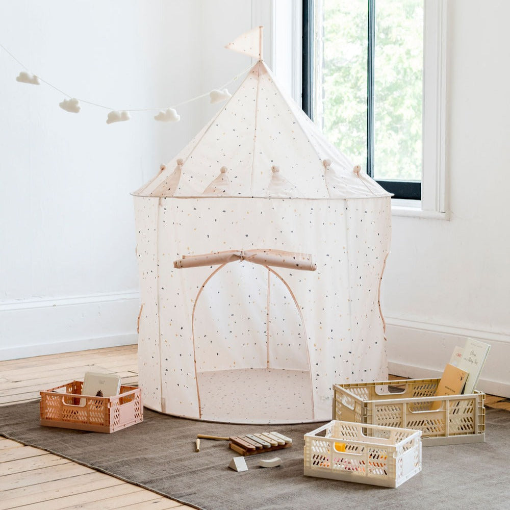 terrazzo beige recycled fabric play tent