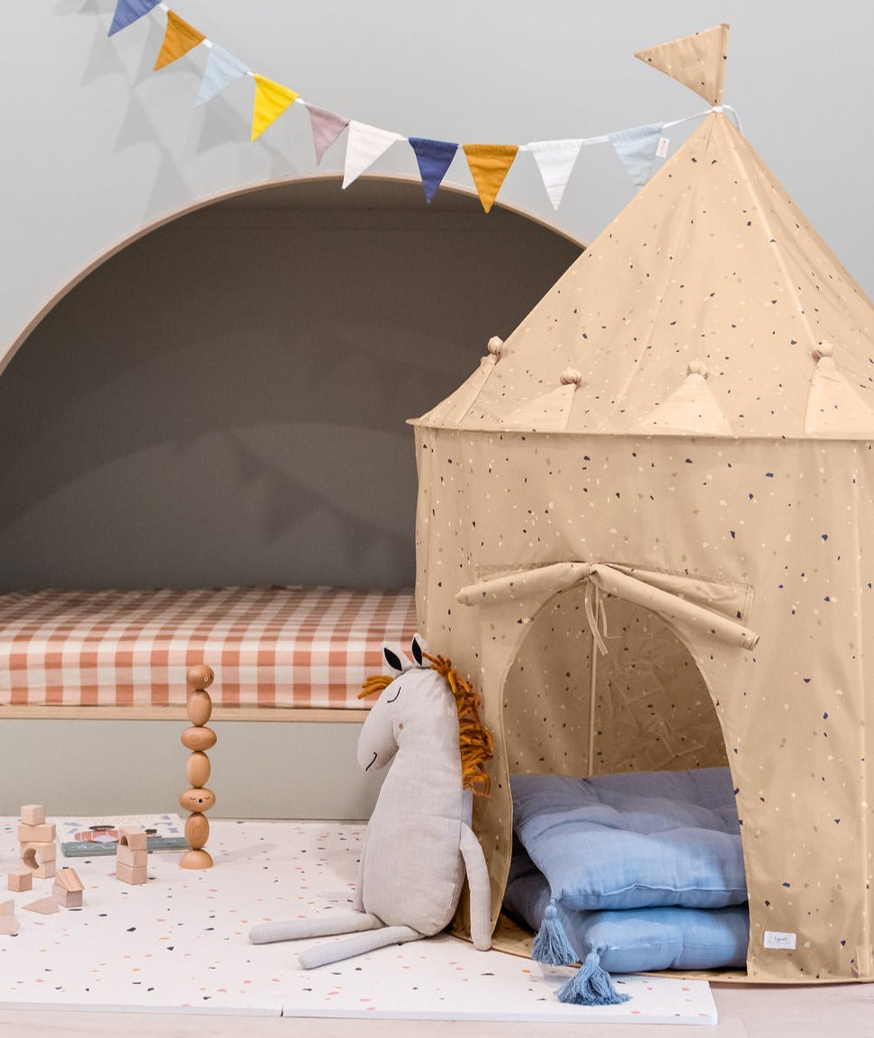 terrazzo clay recycled fabric play tent