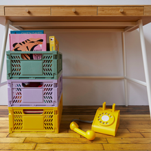 Load image into Gallery viewer, modern folding crate - yellow - 2 sizes available
