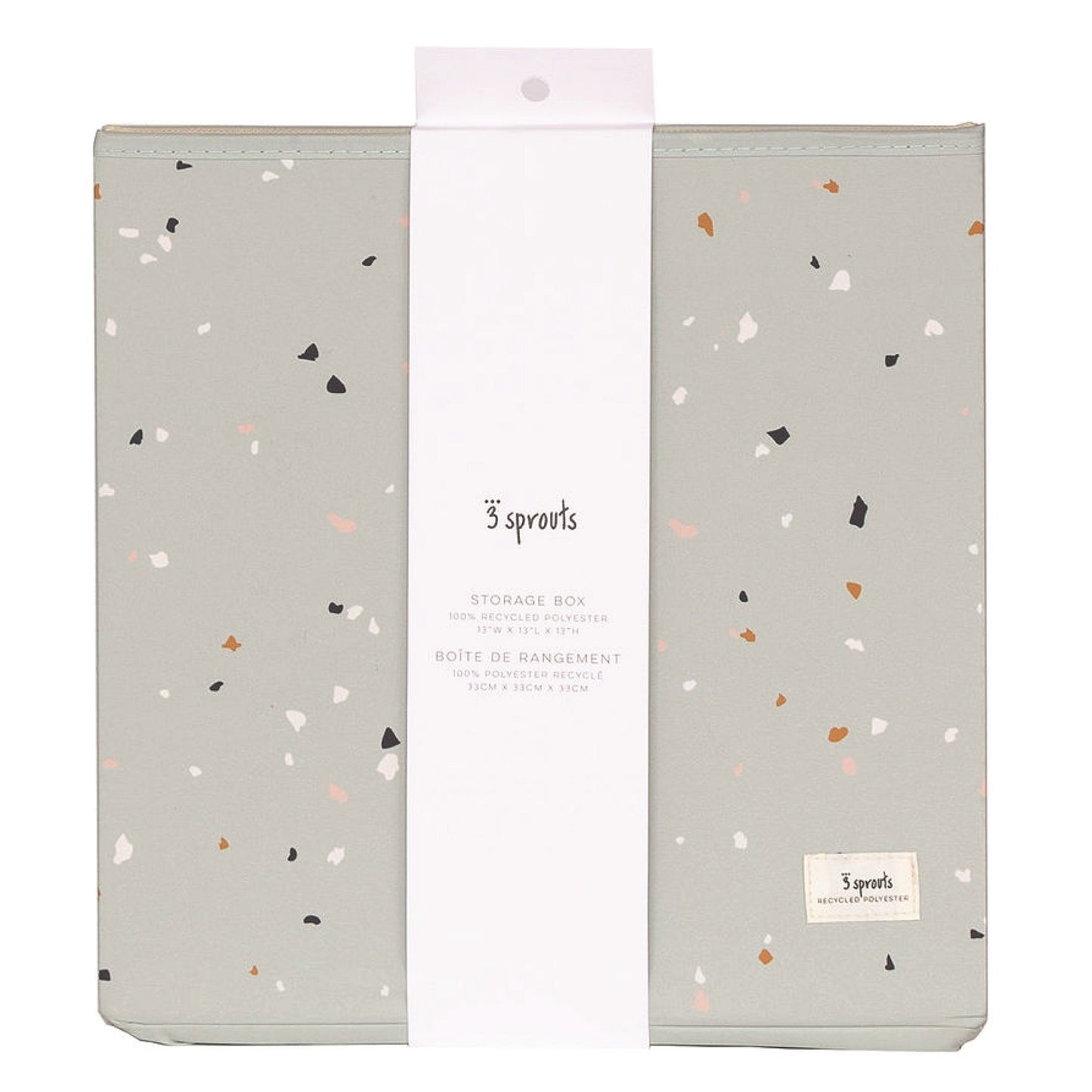 terrazzo green recycled fabric storage box