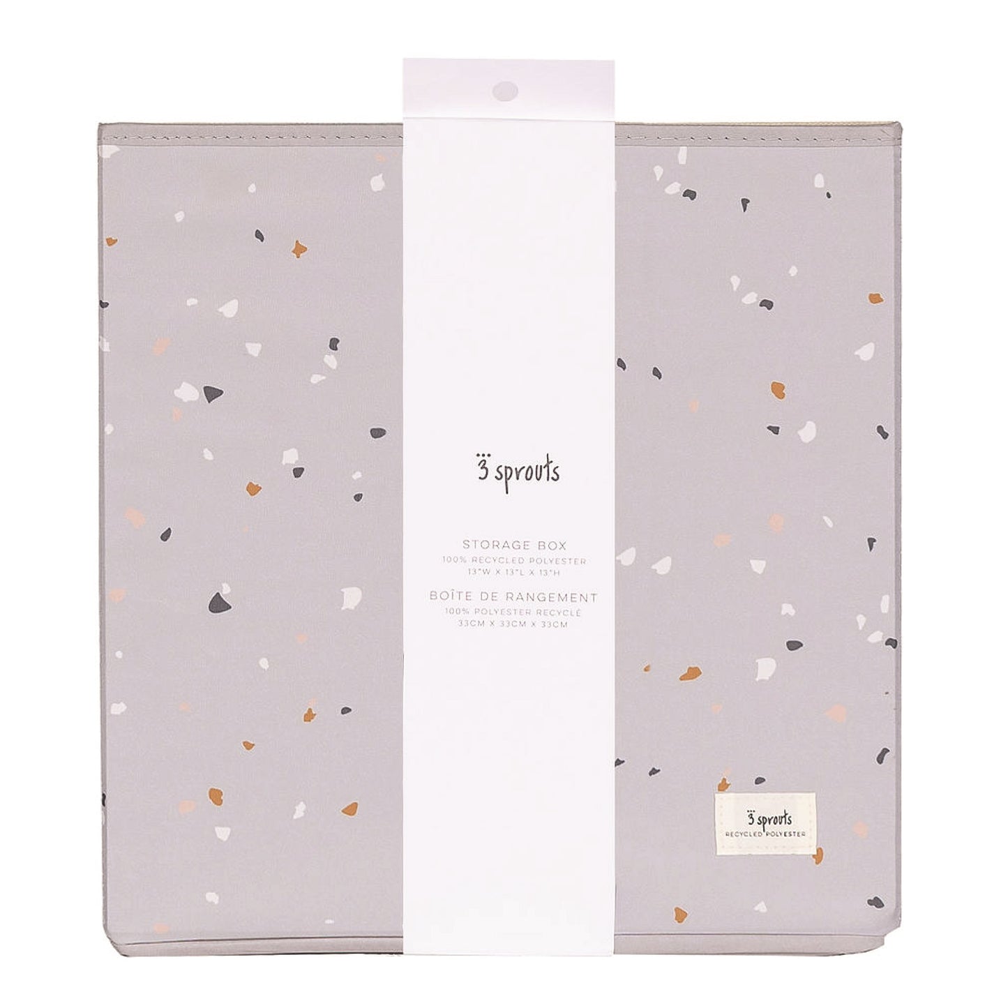 terrazzo gray recycled fabric storage box