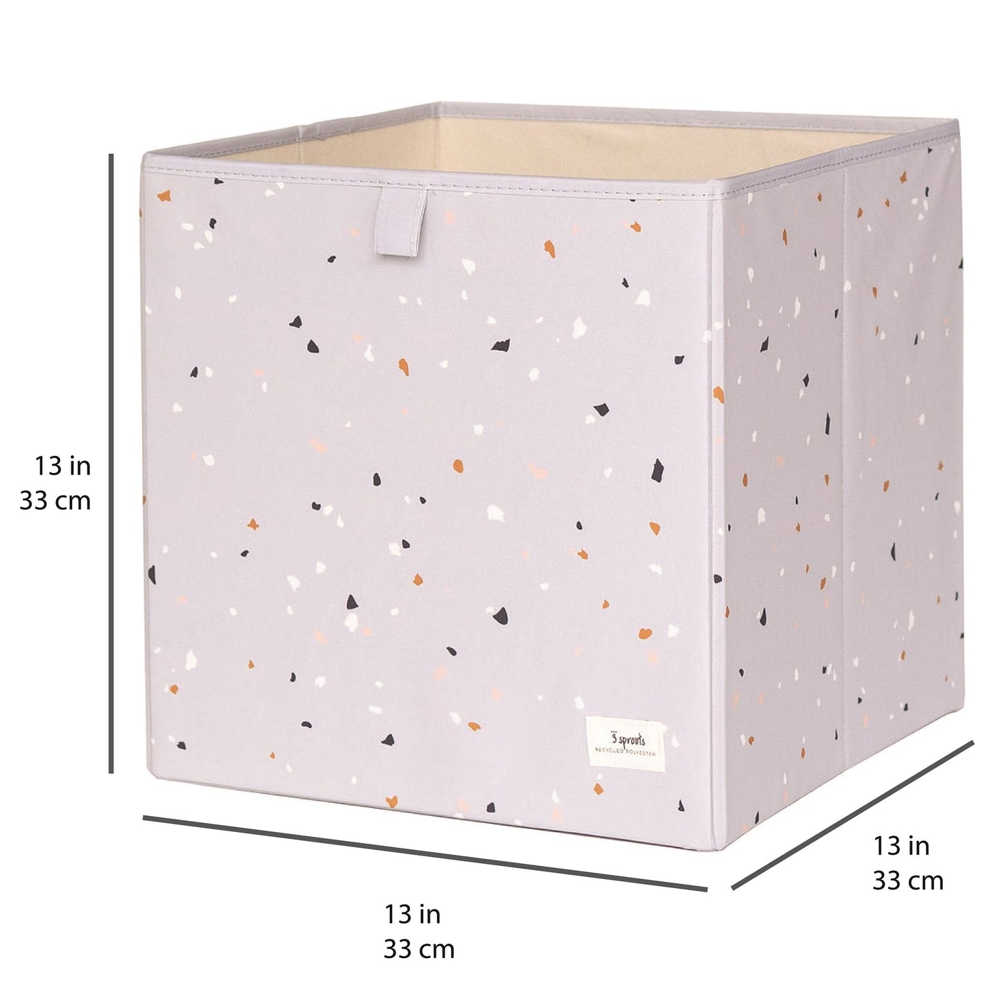 terrazzo gray recycled fabric storage box