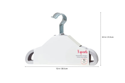gray velvet non-slip hangers (10 per set)