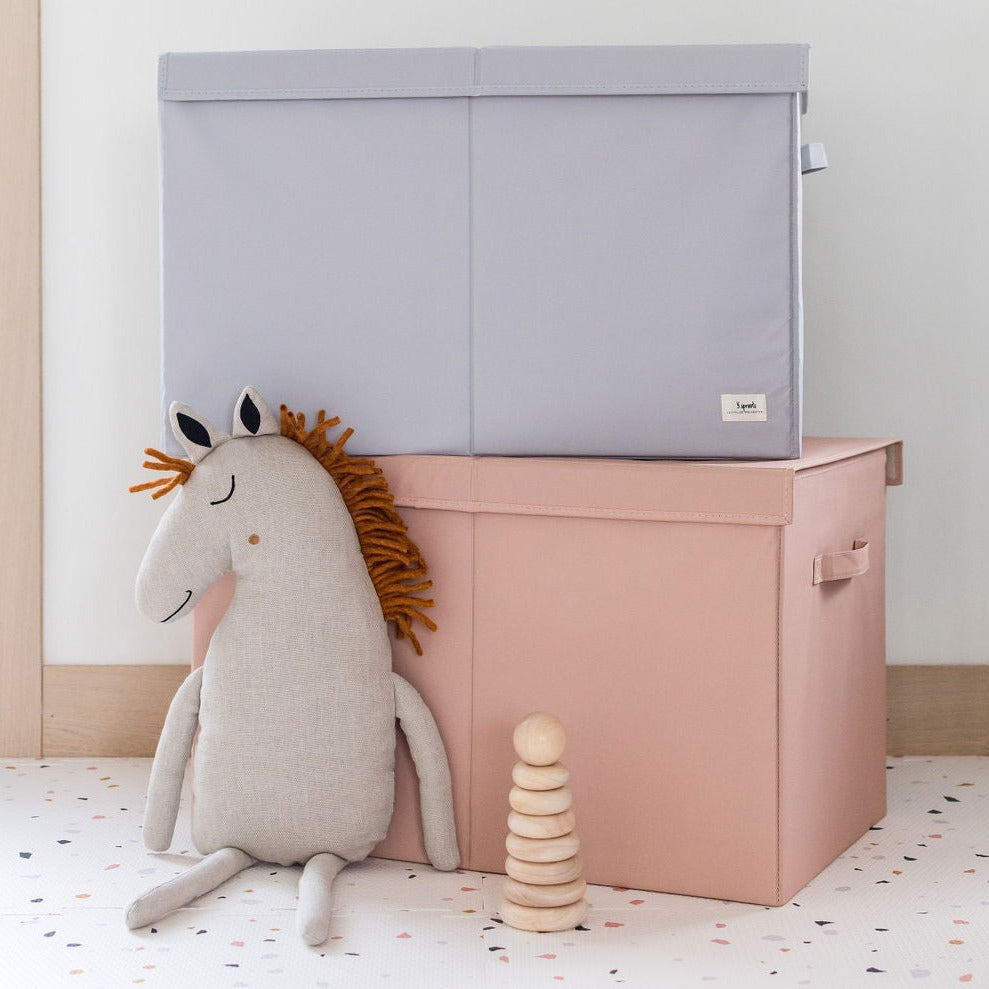 clay recycled fabric folding storage chest