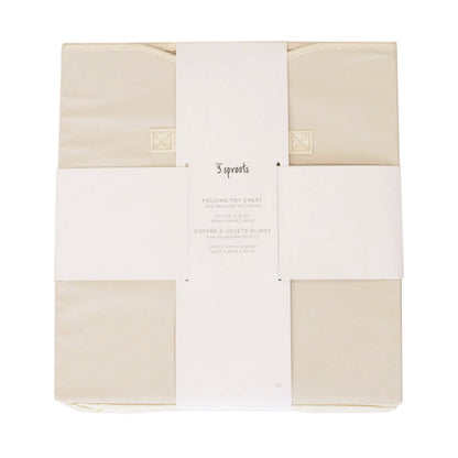 cream recycled fabric folding storage chest
