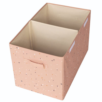 terrazzo clay recycled fabric folding storage chest