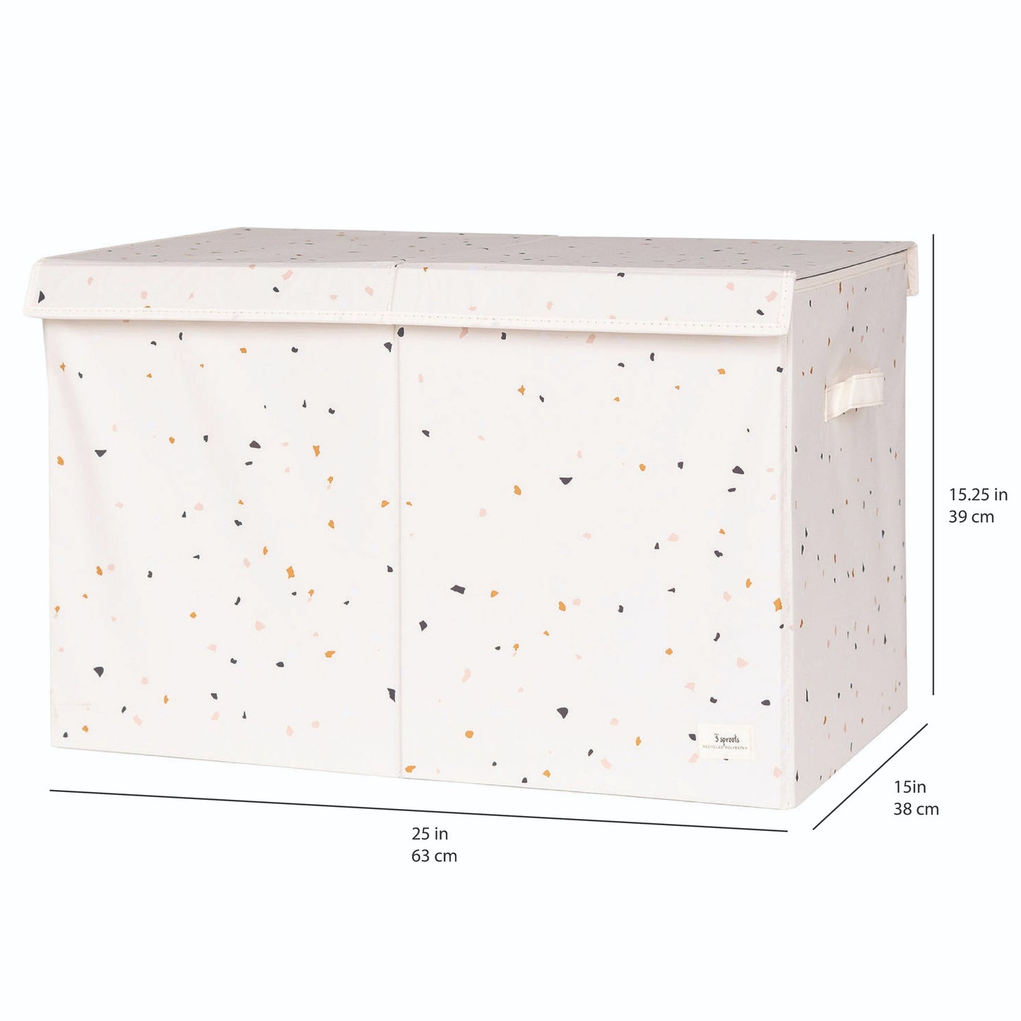 terrazzo cream recycled fabric folding storage chest