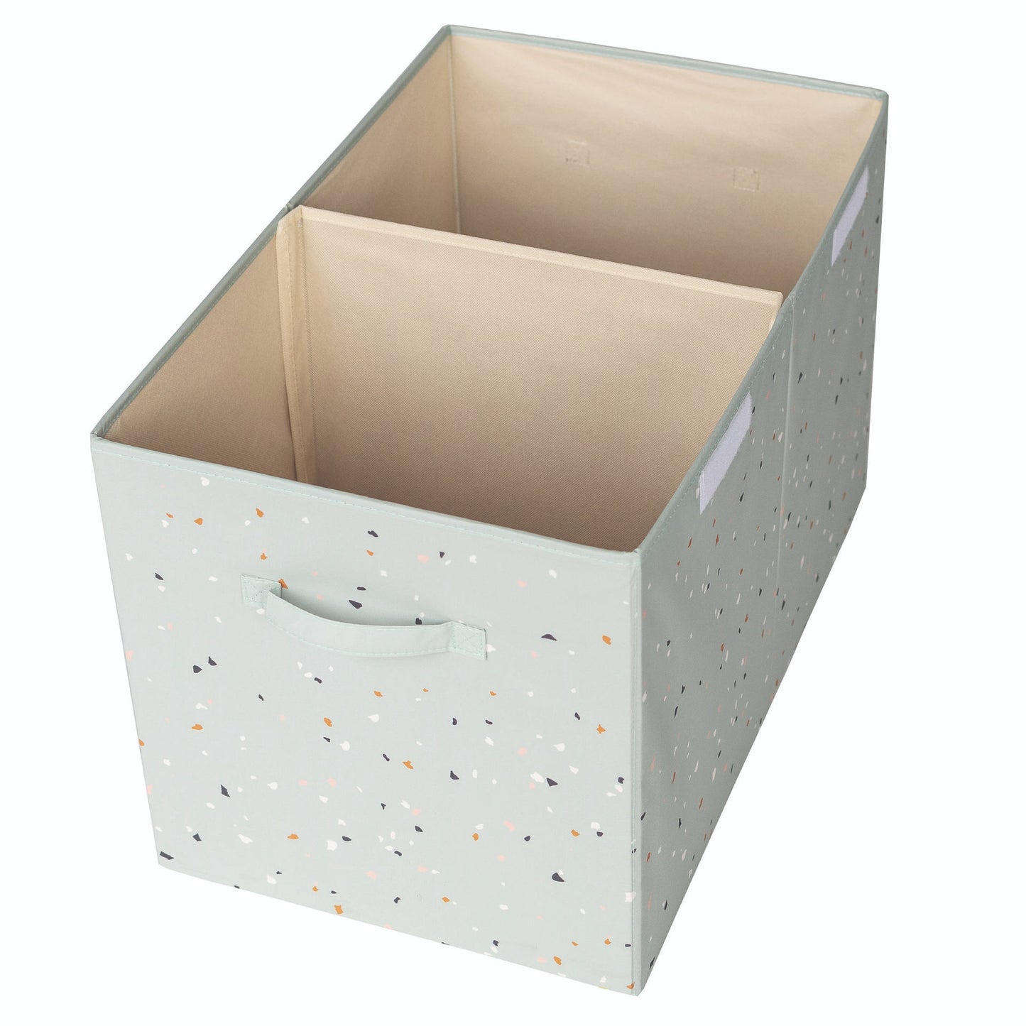 terrazzo green recycled fabric folding storage chest