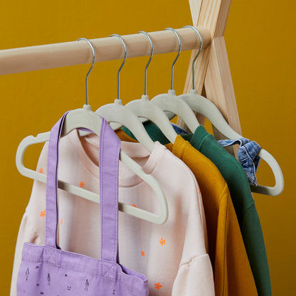 Basics Kids Velvet Non-Slip Clothes Hangers, Gray - Pack of 30