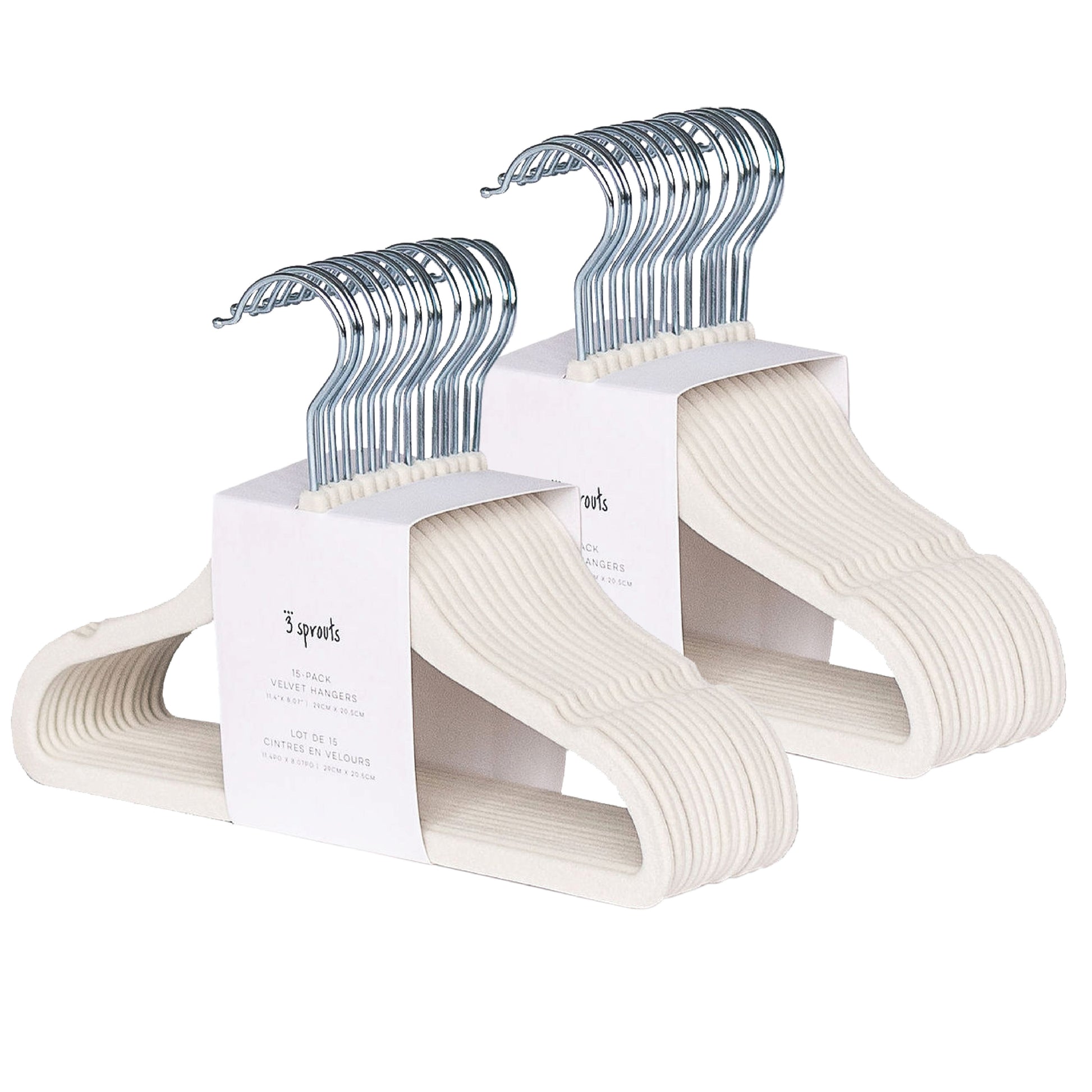 cream velvet non-slip hangers (30 per set)