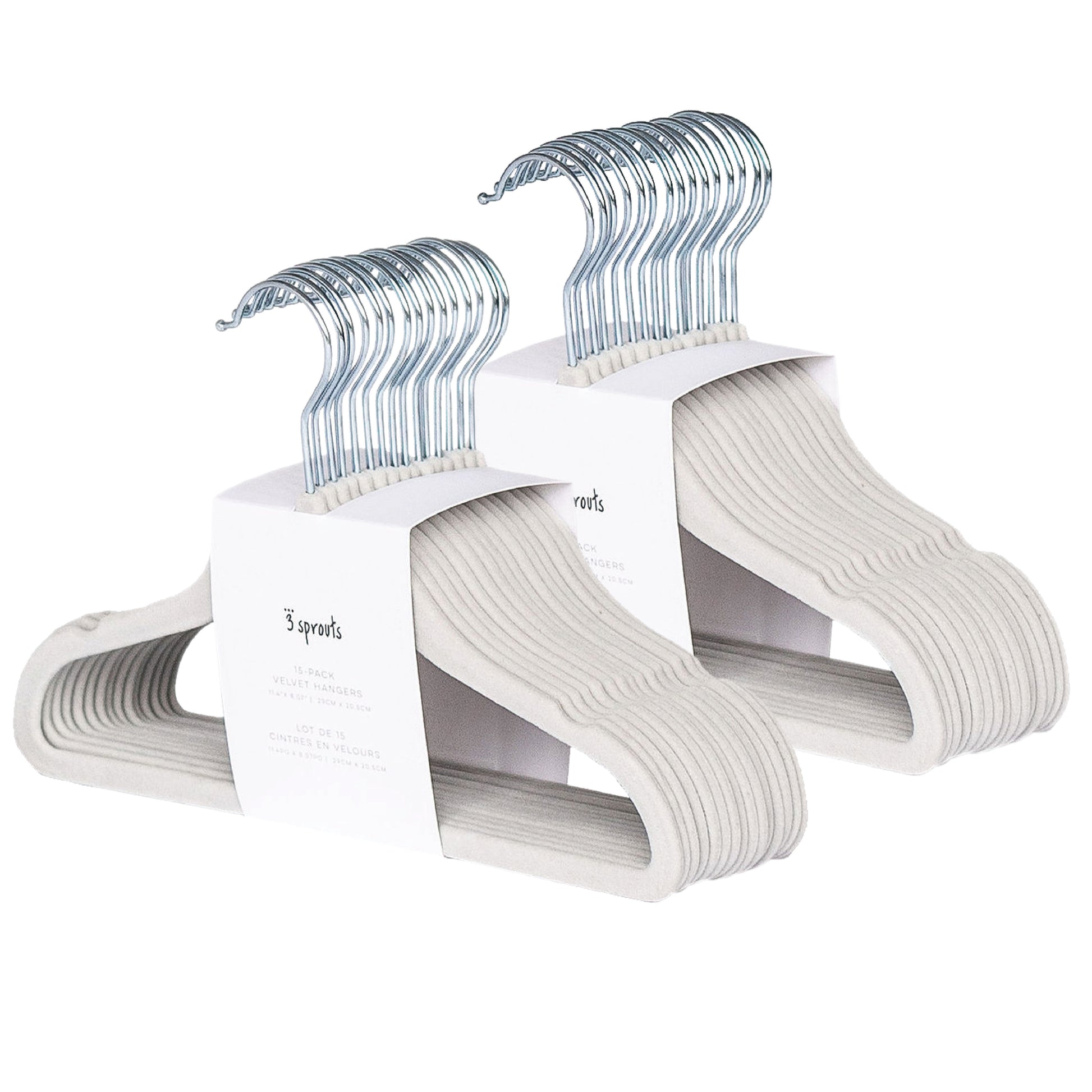 gray velvet non-slip hangers (30 per set) –