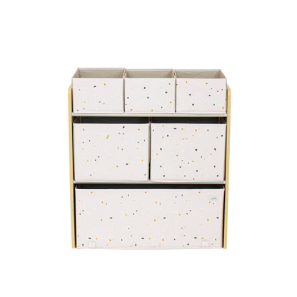 terrazzo palest pink recycled fabric multi-bin toy organizer