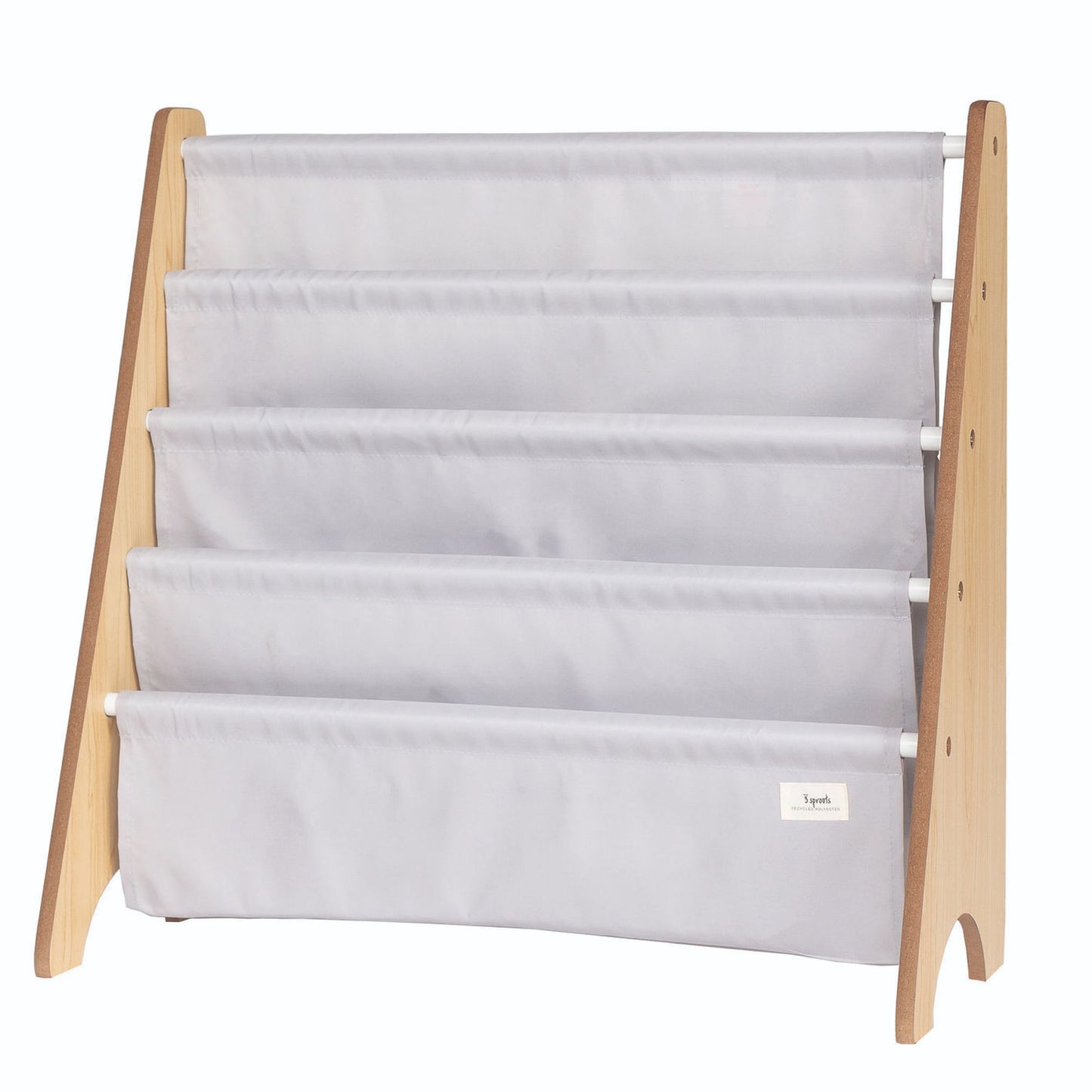 light gray recycled fabric book rack