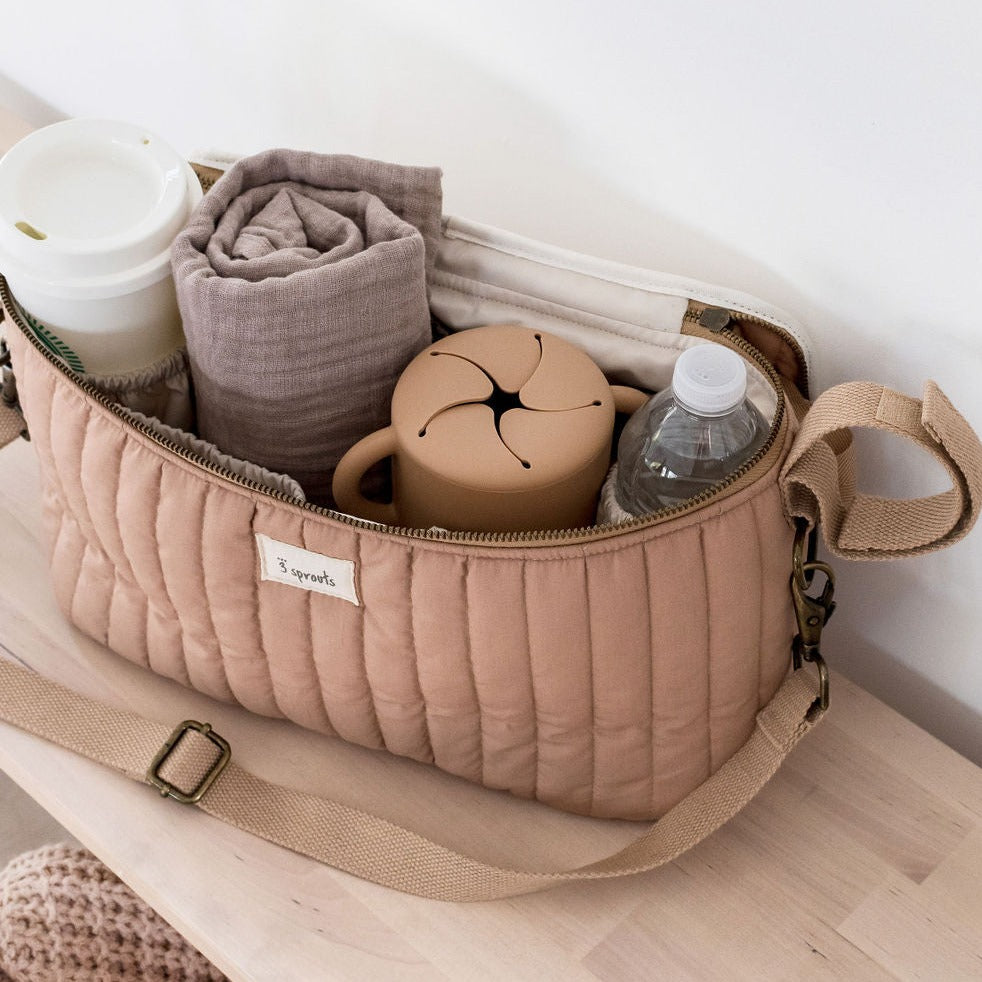 clay quilted stroller organizer