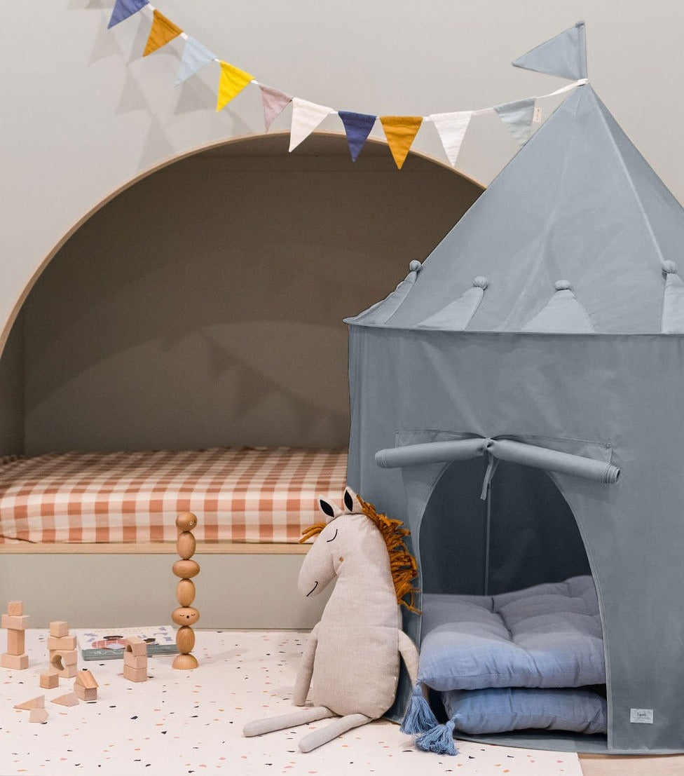 recyclable tents blue recycled fabric play tent
