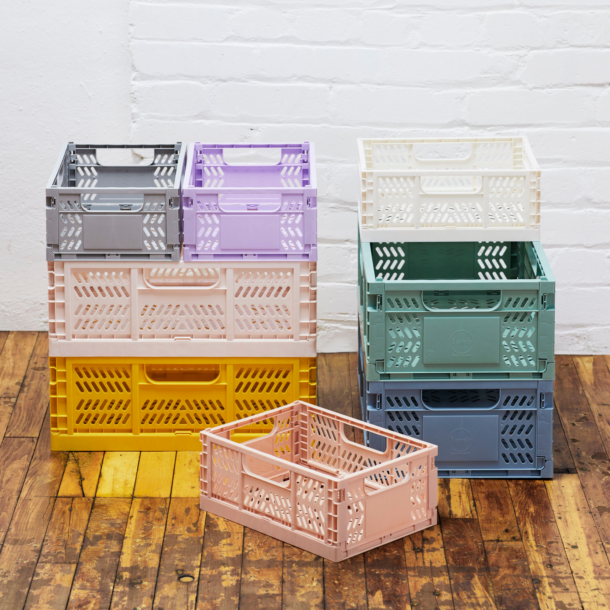 modern folding crate pink 2 sizes available