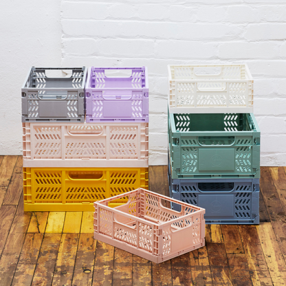 modern folding crate - yellow - 2 sizes available