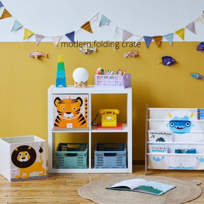 modern folding crate - blue - 2 sizes available